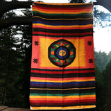 Sun of God Multi Color Mexican Blanket