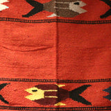 Rust Thick Mexican Blanket Fish Design