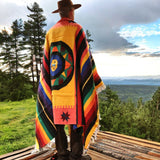 Sun of God Multi Color Mexican Blanket
