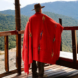 Red Thunderbird Mexican Blanket