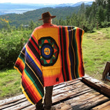 Sun of God Multi Color Mexican Blanket