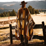 Mexican Blanket 100% Wool in Mustard + Brown + Rust PRE ORDER ONLY!