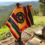 Sun of God Multi Color Mexican Blanket
