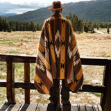 Mexican Blanket 100% Wool in Mustard + Brown + Rust PRE ORDER ONLY!