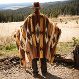 Mexican Blanket 100% Wool in Mustard + Brown + Rust PRE ORDER ONLY!