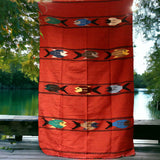 Rust Thick Mexican Blanket Fish Design
