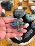 Crystals~ Labradorite Fairy Moon Carving