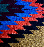Mustard Thick Mexican Blanket Aztec Diamond Design
