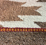 Mexican Blanket 100% Wool in Mustard + Brown + Gold