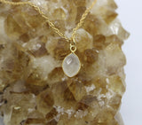 Moonstone Marquise 14K Gold Necklace