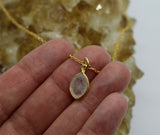 Moonstone Marquise 14K Gold Necklace