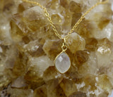 Moonstone Marquise 14K Gold Necklace