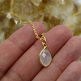 Moonstone Marquise 14K Gold Necklace
