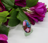 Rings ~ Oyster Turquoise + Pink Opal 925 Sterling Silver ALL SIZE PRE ORDER ONLY!