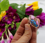 Rings ~ Oyster Turquoise + Pink Opal 925 Sterling Silver ALL SIZE PRE ORDER ONLY!