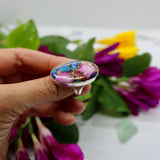 Rings ~ Oyster Turquoise + Pink Opal 925 Sterling Silver ALL SIZE PRE ORDER ONLY!