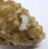 Druzy Quartz Crystal Necklace 14K Gold