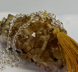 Mala ~ Clear Quartz AAA + Citrine Standing Buddha - PREORDER ONLY!