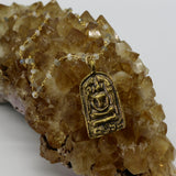 Beaded Chain ~ Sitting Buddha Pendant + Moonstone & Labradorite Beaded Chain