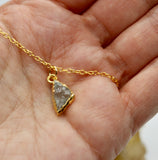 Aquamarine Droplet  14K Gold Necklace
