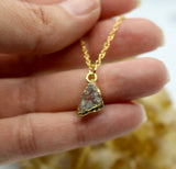 Aquamarine Droplet  14K Gold Necklace