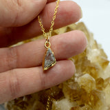 Aquamarine Droplet  14K Gold Necklace