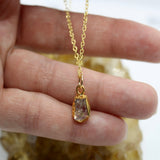 Herkimer Droplet 14K Gold Necklace