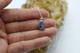 Once in a Blue Druzy Moon Droplet 14K Gold Necklace