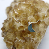 Once in a Blue Druzy Moon Droplet 14K Gold Necklace