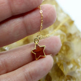 Carnelian Wish Upon a Star 14K Gold Necklace - Wish Upon a Star Pendant Necklaces | Meaningful & Inspirational Jewelry