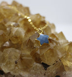 Blue Opal Wish Upon a Star Pendant 14K Gold Necklace - Wish Upon a Star Necklaces | Celestial Jewelry for Manifestation & Dreams