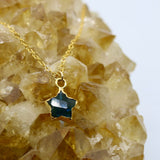 London Blue Topaz Wish Upon a Star Pendant 14K Gold Necklace - Wish Upon a Star Necklaces | Celestial Jewelry for Dreams & Manifestation