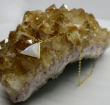 Moonstone Triangle 14K Gold Necklace