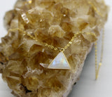 Moonstone Triangle 14K Gold Necklace