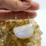 Moonstone Half Moon 14K Gold Necklace PRE ORDER ONLY!