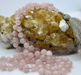 Mala ~ Rose Quartz Mala with Mother of Pearl Drop Pendant