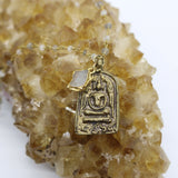 Beaded Chain ~ Sitting Buddha Pendant + Moonstone & Labradorite Beaded Chain + Moonstone Droplet