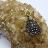 Beaded Chain ~ Thai Buddha Pendant + Moonstone + Rutilated Quartz Beaded Chain + Herkimer Diamond Droplet