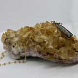 Beaded Chain ~ Standing Buddha Pendant + Citrine Beaded Chain + Citrine Droplet