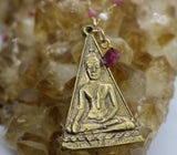 Beaded Chain ~ Sitting Buddha Pendant + Pink Tourmaline + Mother of Pearl Beaded Chain