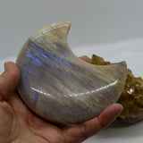 Moonstone Crescent Large Moon Carving – Crystal for Intuition, Healing & Lunar Energy