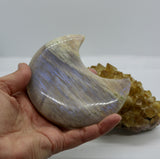 Moonstone Crescent Large Moon Carving – Crystal for Intuition, Healing & Lunar Energy