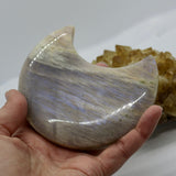 Moonstone Crescent Large Moon Carving – Crystal for Intuition, Healing & Lunar Energy