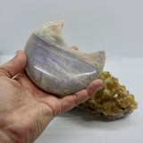 Moonstone Crescent Large Moon Carving – Crystal for Intuition, Healing & Lunar Energy