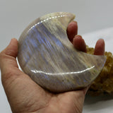 Moonstone Crescent Large Moon Carving – Crystal for Intuition, Healing & Lunar Energy
