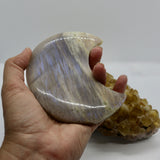 Moonstone Crescent Large Moon Carving – Crystal for Intuition, Healing & Lunar Energy