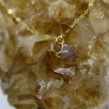 Strawberry Quartz Wish Upon a Star Pendant 14K Gold Necklace - Wish Upon a Star Necklaces | Celestial Jewelry for Manifestation & Dreams