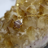 Strawberry Quartz Wish Upon a Star Pendant 14K Gold Necklace - Wish Upon a Star Necklaces | Celestial Jewelry for Manifestation & Dreams