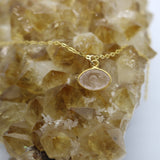 Pale Pink Rose Quartz Evil Eye 14K Gold Necklace