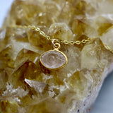 Pale Pink Rose Quartz Evil Eye 14K Gold Necklace